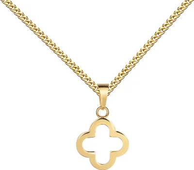 Produktbild von Anhänger Kleeblatt Gold 333 Ketten-Anhänger Gold für Damen. Mit Kette 60 cm