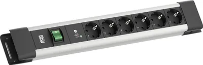 Immagine prodotto di BACHMANN CONNECTUS 6xCEE7/3, 1xSPD-Plus 1xinterruttore 2,0m CEE7/7 Grigio