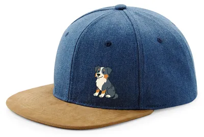 Produktbild von Huuraa Cappy Mütze Australian Shepherd Aussie Comic Denim Baumwolle und Polyester Snapback Kappe Geschenkidee