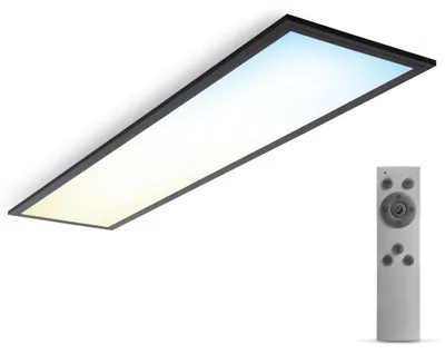Produktbild von LED Panel flach 100x25cm Deckenleuchte 24W dimmbar Wohnzimmer Büro schwarz CCT