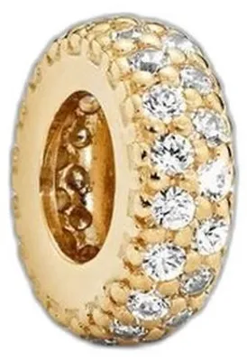 Image de Charm Pandora, séparateur, design abstrait, or jaune 750, oxyde de zirconium. (Référence : 750835CZ)