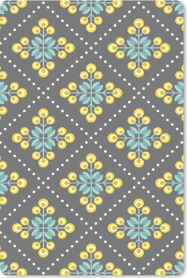 Produktbild von MuchoWow® Mauspad Mousepad Design - Kariert - Blumen - Grau 40x60 cm - Mousepads - Maus Mat - Pad - Mausunterlage - Schreibtisch Accesoire