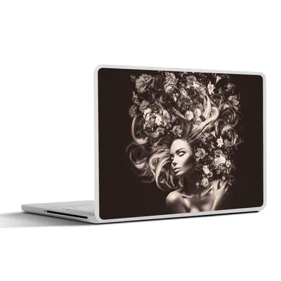 Produktbild von MuchoWow® Laptop Aufkleber Sticker Cover Blumen - Frau - Natur 30x22 cm - Laptop-Sticker