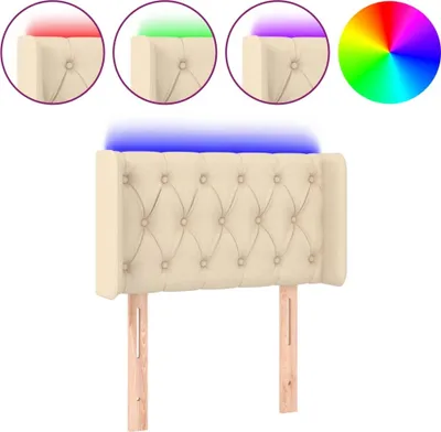 Produktbild von vidaXL LED Kopfteil Creme 83x16x78/88 cm Stoff