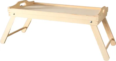 Produktbild von Frühstückstablett klappbar Essenstablett mit Füßen rechteckig aus Kiefernholz  Betttisch Serviertablett Holztablett