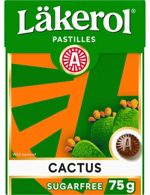 Productafbeelding van Läkerol Cactus, suikerarme tabletten, grootverpakking 75g