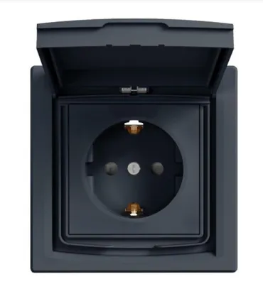 Immagine prodotto di SCHUKO Presa singola IP44 con telaio, antracite Schneider Asfora EPH3100371
