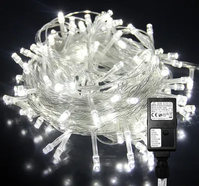 Zdjęcie produktu dla Jiubiaz 10M 100 lampek choinkowych LED zimna biel 8 trybów oświetlenia impreza ogród dekoracja zewnętrzna lampki choinkowe IP44