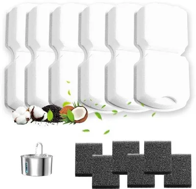 Zdjęcie produktu dla Zestaw 6 filtrów węglowych i gąbkowych do fontanny dla kotów
