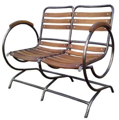 Image de Casa Padrino Banc de jardin Nostalgie Marron 100 x 70 cm - Banc Art Nouveau avec accoudoirs