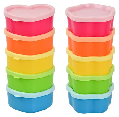 10er-Set Mini-Vorratsdosen aus Kunststoff, bunt, stapelbar
