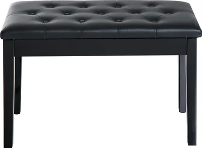 Immagine prodotto di Sgabello per pianoforte in stile rustico con vano portaoggetti, realizzato in legno di gomma e Pelle finta, per gli amanti della musica, 76 x 36 x 50 cm, nero