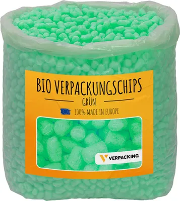 Produktbild von verpacking  Verpackungschips aus Maisstärke [Farbe & Menge wählbar] Füllmaterial für Pakete Grün 400 Liter