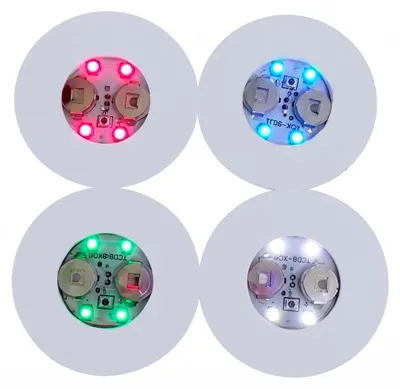 Produktbild von LED-Untersetzer für Flaschen, 4 Stück, farbenfrohe Beleuchtung für Gläser und Spirituosen, dekorative Beleuchtung für Partys, Bars und Abendveranstaltungen