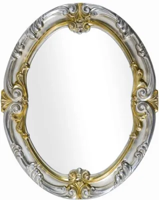 Produktbild von Casa Padrino Luxus Barock Spiegel Silber / Gold - Handgefertigter ovaler Wandspiegel im Barockstil - Barock Möbel