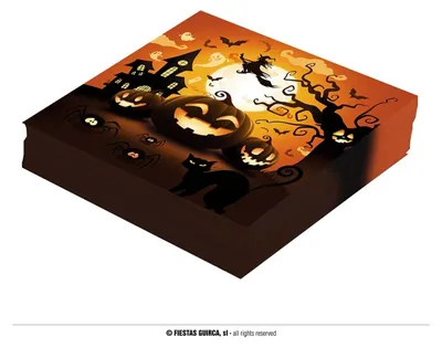Image de 12 serviettes Halloween citrouille