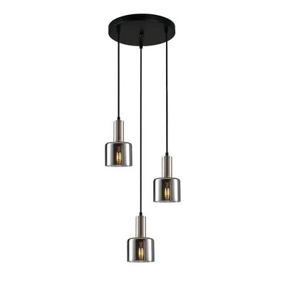 Image de Lustre Santia argent-noir 3xE27x40W, verre, dimensions : 94,5x32x32 cm, IP20, Italux