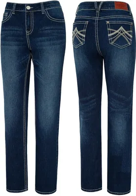 Produktbild von Western Damen Bootcut-Jeans »KIMBERLY« Stone-Wash gestickte Details und Kontrastnähten 5-Pocket-Design