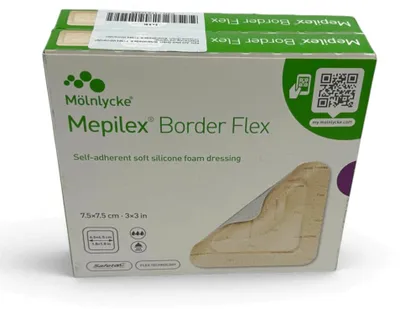 Imagen del producto de Mepilex Border Flex, apósito de espuma adhesivo, 7,5 x 7,5 cm, 10 unidades