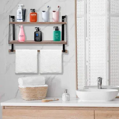 Produktbild von Küchen- und Badezimmertrockenregal für Wandmontage, Set aus 2 Stücken