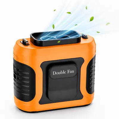 Produktbild von Outdoor Gürtelventilator tragbar mit Halsband Clip 100 Stufen Kühlventilator 6000mAh leise unter 36dB für Reisen Sport und lange Arbeitstage