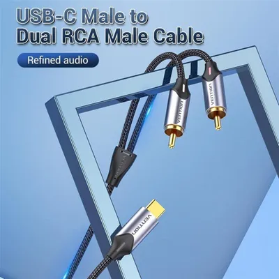 Produktbild von Vention USB-C-zu-2RCA-Audiokabel  männlich  1m
