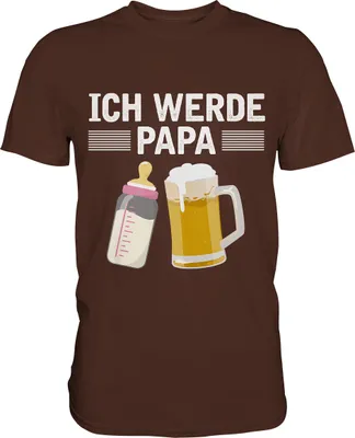 Produktbild von Ich werde Papa Herren Premium T-Shirt – Brown / XXL
