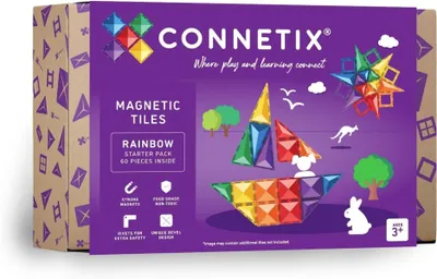 Zdjęcie produktu dla Zestaw magnetyczny Connetix Rainbow Starter Pack 60 elementów do budowania