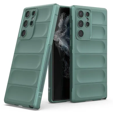 Produktbild von Handy Hülle für Samsung Galaxy S22 Ultra Grip Case Cover Schutzhülle Softgrip Farbe: Grün