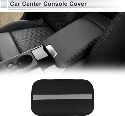 Produktbild von Auto Mittelkonsole Abdeckung Auto Armlehne Abdeckung 31x19x1cm Schwarz Grau Kunstleder