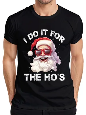 Immagine prodotto di Maglietta da uomo I Do It For The Ho's Father Christmas Funny Gift, nero, XXL