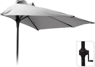 Produktbild von ProGarden Sonnenschirm 250 cm Halbrund Hellgrau