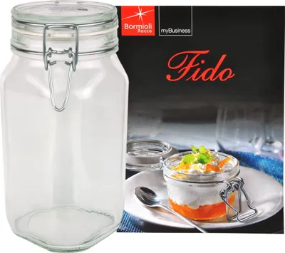 Produktbild von Einmachglas Bügelverschluss Original Fido 1,5L Vorratsglas Aufbewahrung incl. Bormioli Rezeptheft