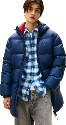 Obrázok produktu pre Tommy Jeans pánska zateplená bunda Essential Down Parka s kapucňou, modrá (Dark Night)