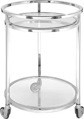 Produktbild von SIENA Barwagen H. 80cm x Ø 55 cm - klar/silber - Edelstahl/Glas