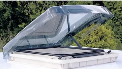 Produktbild von Dachhaube REMIS RemiTop Vario II, 40 x 40 cm, 24-35mm Dachstärke, Kurbel, Inkl. Fliegengitter und Verdunkelungsrollo, 60 cm² Ventilation