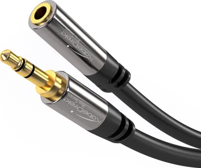 Produktbild von KabelDirekt 797698090603, 3.5mm, Männlich, 3.5mm, Weiblich, 7,5 m, Schwarz