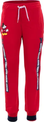 Imagen del producto de Pantalón de chándal de Disney, diseño Mickey Mouse, para uso casual, tipo sudadera, cómodo, para niños, color rojo, talla 3 años