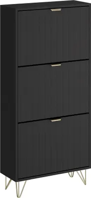 Produktbild von Schuhschrank Vicco Helge Schwarz 60 x 128.5 cm 3 Fächer, Model 54234