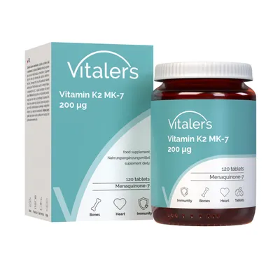 Image de Vitaler’s Vitamine K2 MK-7 FORTE 200 µg, 120 comprimés, réserve pour 4 mois