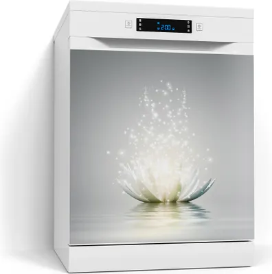 Produktbild von DEQORI Magnetmatte Spülmaschine beschreibbar 60x60 cm 'Funkelnde Lotusblüte' Magnetfolie