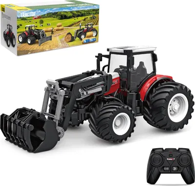 Produktbild von RC-Traktor Ferngesteuerter Traktor Spielzeug ab 3 4 5 Jahre, Traktor, Ferngesteuert Ackerschlepper mit Ladearm und Sound