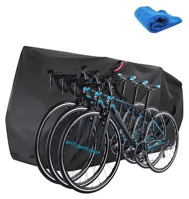 Immagine prodotto di Copertura impermeabile per 3 biciclette, realizzata in tessuto Oxford 210D, dimensioni 210 x 112 x 112 cm