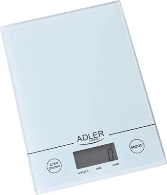 Immagine prodotto di Camry Adler AD 3138 w, bilancia da cucina elettronica, 5 kg, 1 g, bianca, in vetro, da appoggio