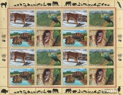 Produktbild von Briefmarken UNO - Genf 2001 Mi 409-412Klb Kleinbogen (kompl.Ausg.) postfrisch Gefährdete Tiere
