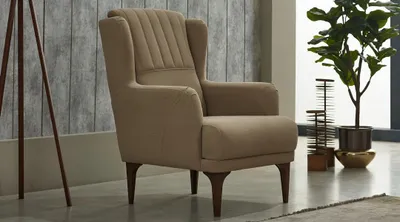 Image de Fauteuil Fauteuil monoplace Tissu Assise Moderne Beige Salon