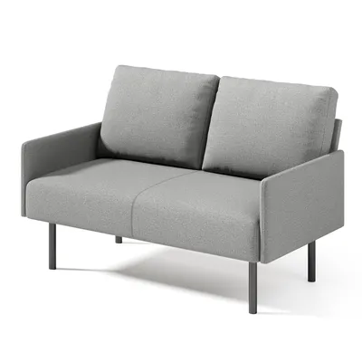 Obrázok produktu pre BEALIFE, dvojposadové sedacie kreslo, 122x76x90 cm | Kompaktné čalúnené sedadlo s kovovými nohami (22 cm) | Vhodné do malých bytov a pre jednotlivcov | Svetlosivá farba, model AR44