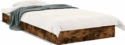 Produktbild von "2026 Promotion" Bettgestell moderne - ohne Matratze - Räuchereiche - 75x190 cm - Holzwerkstoff - Polsterbett CC30186