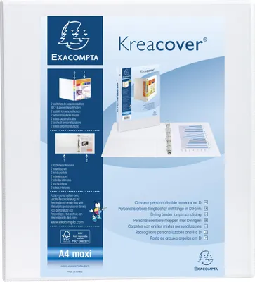 Image de Exacompta 10x Classeur PP 4 anneaux en D 50mm A4 maxi Blanc 51944E