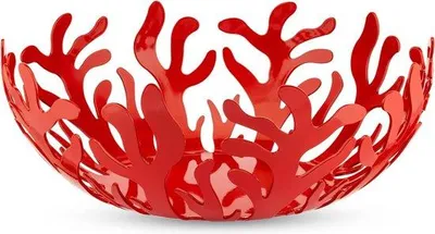 Produktbild von Metallische Obstschale, kunsthars, 21 cm, rot, groß